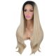 150 Density Lace Wig Heat OK Fiber Hair Ombre Blonde Long Silky Straight Synthetic Lace Front Wig 4