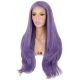 180 Density Lace Wig Heat Friendly Fiber Hair Purple Long Straight Wavy Synthetic Lace Front Wig 1