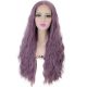 Fashion 180 Density Lace Wig Heat Resistant Fiber Hair Purple Long Curly Synthetic Lace Front Wig 2