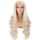 Natural Straight Long Wavy Lace Wig Heat Resistant Fiber Hair Blonde Synthetic Lace Front Wig 2
